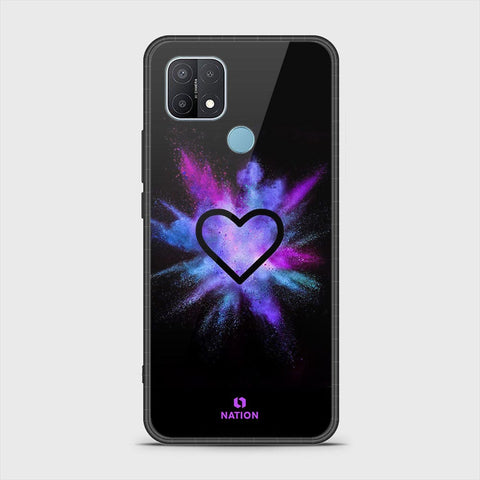 Oppo A15 Cover- Onation Heart Series - HQ Ultra Shine Premium Infinity Glass Soft Silicon Borders Case