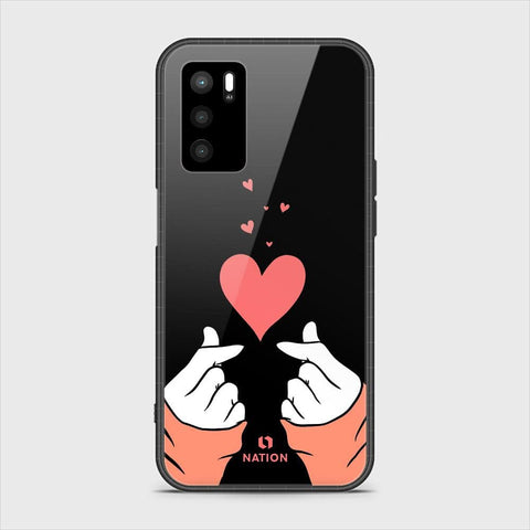 Oppo A16s Cover- Onation Heart Series - HQ Ultra Shine Premium Infinity Glass Soft Silicon Borders Case