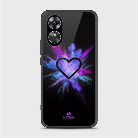 Oppo A17 Cover- Onation Heart Series - HQ Ultra Shine Premium Infinity Glass Soft Silicon Borders Case