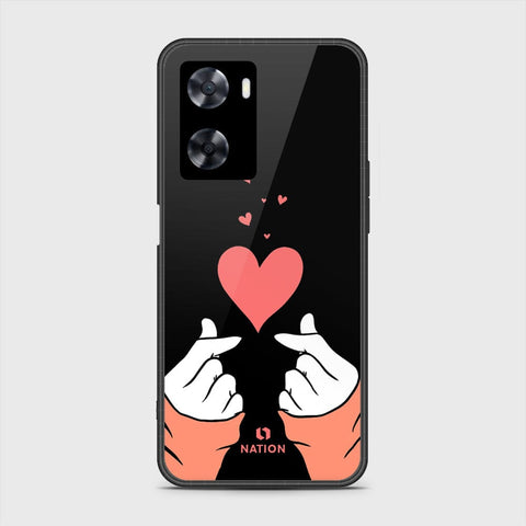 Oppo A77s Cover- Onation Heart Series - HQ Ultra Shine Premium Infinity Glass Soft Silicon Borders Case