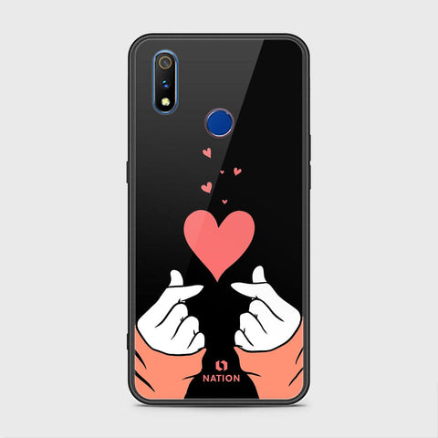 Realme 3i Cover - Onation Heart Series - HQ Ultra Shine Premium Infinity Glass Soft Silicon Borders Case