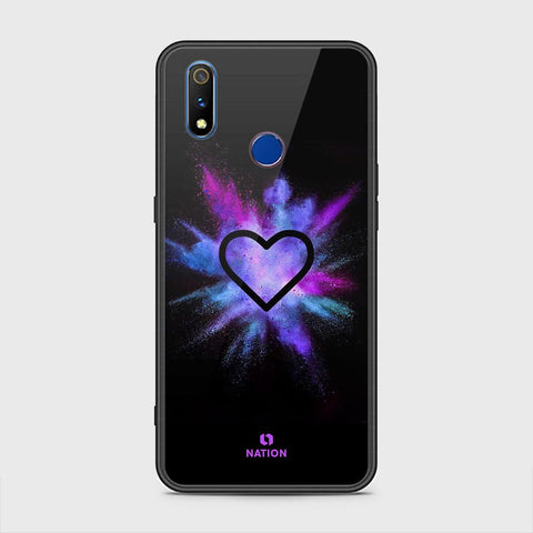 Realme 3i Cover - Onation Heart Series - HQ Ultra Shine Premium Infinity Glass Soft Silicon Borders Case