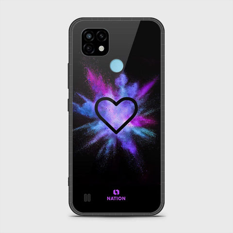 Realme C21 Cover- Onation Heart Series - HQ Ultra Shine Premium Infinity Glass Soft Silicon Borders Case