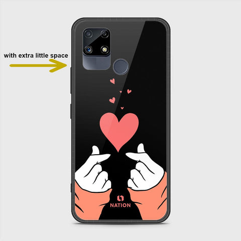 Realme Narzo 30A Cover- Onation Heart Series - HQ Ultra Shine Premium Infinity Glass Soft Silicon Borders Case