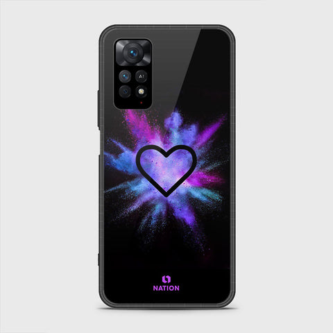 Xiaomi Redmi Note 11S Cover- Onation Heart Series - HQ Ultra Shine Premium Infinity Glass Soft Silicon Borders Case