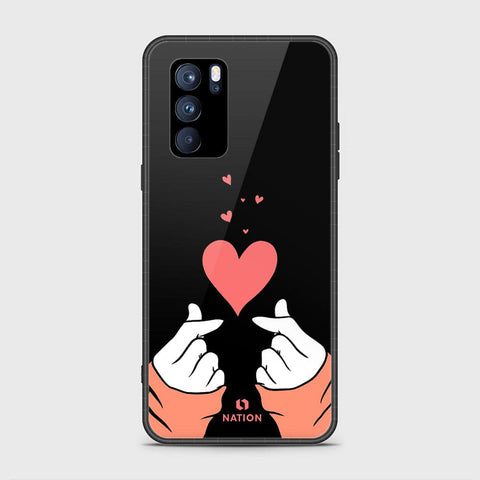 Oppo Reno 6 Pro 5G Cover - Onation Heart Series - HQ Ultra Shine Premium Infinity Glass Soft Silicon Borders Case