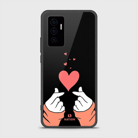 Vivo V23e Cover- Onation Heart Series - HQ Ultra Shine Premium Infinity Glass Soft Silicon Borders Case