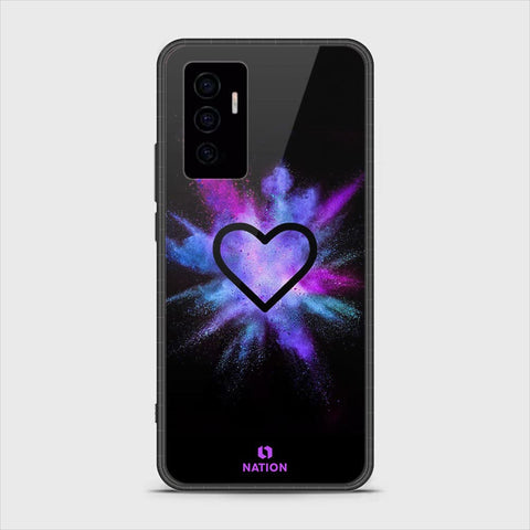 Vivo V23e Cover- Onation Heart Series - HQ Ultra Shine Premium Infinity Glass Soft Silicon Borders Case