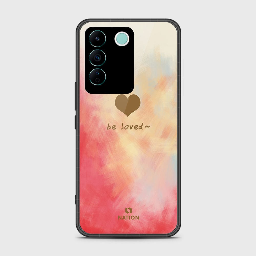 Vivo V27e Cover- Onation Heart Series - HQ Ultra Shine Premium Infinity Glass Soft Silicon Borders Case