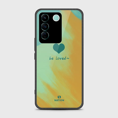 Vivo V27e Cover- Onation Heart Series - HQ Ultra Shine Premium Infinity Glass Soft Silicon Borders Case