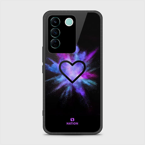 Vivo V27e Cover- Onation Heart Series - HQ Ultra Shine Premium Infinity Glass Soft Silicon Borders Case