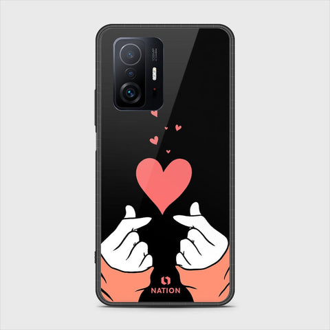 Xiaomi 11T Pro Cover- Onation Heart Series - HQ Ultra Shine Premium Infinity Glass Soft Silicon Borders Case