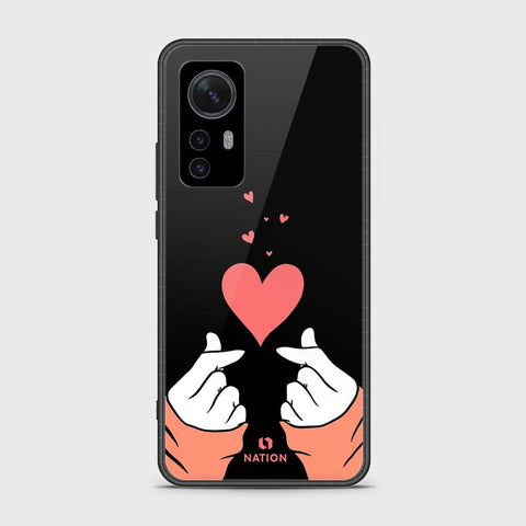 Xiaomi 12 Pro Cover- Onation Heart Series - HQ Ultra Shine Premium Infinity Glass Soft Silicon Borders Case