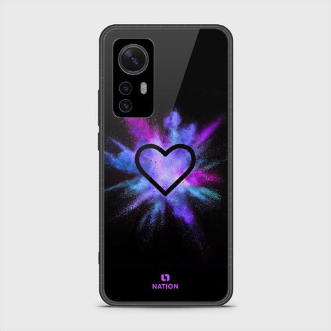 Xiaomi 12 Pro Cover- Onation Heart Series - HQ Ultra Shine Premium Infinity Glass Soft Silicon Borders Case