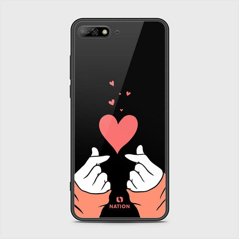 Honor 7A Cover - Onation Heart Series - HQ Ultra Shine Premium Infinity Glass Soft Silicon Borders Case