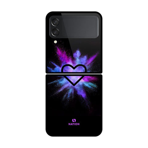 Samsung Galaxy Z Flip 3 5G Cover- Onation Heart Series - HQ Premium Shine Durable Shatterproof Case