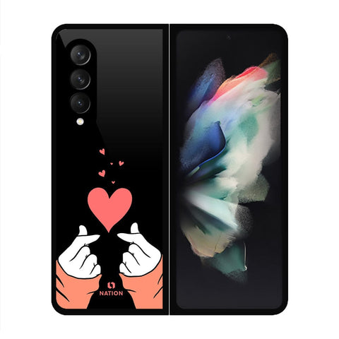 Samsung Galaxy Z Fold 3 5G Cover- Onation Heart Series - HQ Premium Shine Durable Shatterproof Case - Soft Silicon Borders