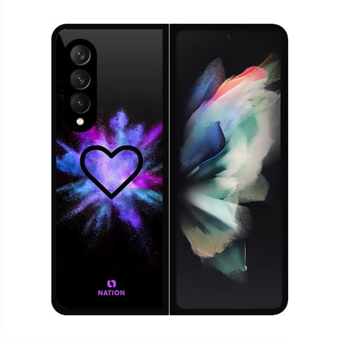 Samsung Galaxy Z Fold 3 5G Cover- Onation Heart Series - HQ Premium Shine Durable Shatterproof Case - Soft Silicon Borders