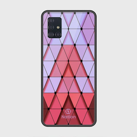 Samsung Galaxy A51 Cover - ONation Pyramid Series - HQ Ultra Shine Premium Infinity Glass Soft Silicon Borders Case