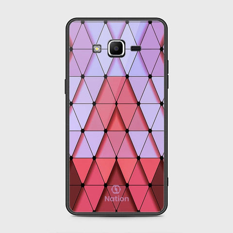 Samsung Galaxy J2 Prime Cover - ONation Pyramid Series - HQ Ultra Shine Premium Infinity Glass Soft Silicon Borders Case