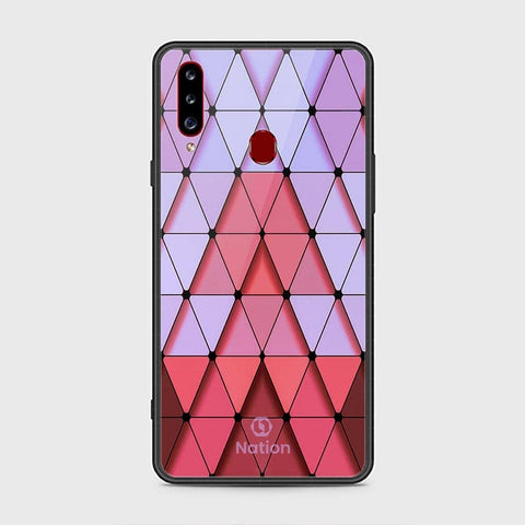 Samsung Galaxy A20s Cover - ONation Pyramid Series - HQ Ultra Shine Premium Infinity Glass Soft Silicon Borders Case