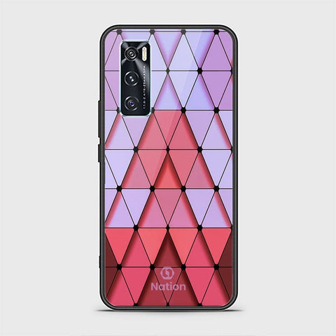 Vivo V20 SE Cover - ONation Pyramid Series - HQ Ultra Shine Premium Infinity Glass Soft Silicon Borders Case