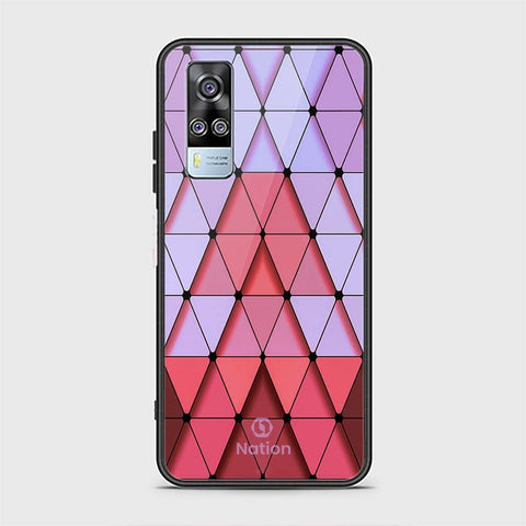 Vivo Y51s Cover - ONation Pyramid Series - HQ Ultra Shine Premium Infinity Glass Soft Silicon Borders Case