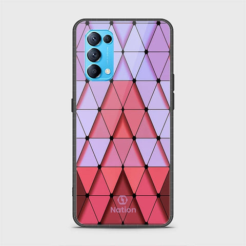 Oppo Find X3 Lite Cover - ONation Pyramid Series - HQ Ultra Shine Premium Infinity Glass Soft Silicon Borders Case