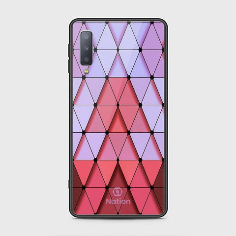 Samsung Galaxy A7 2018 Cover - Onation Pyramid Series - HQ Ultra Shine Premium Infinity Glass Soft Silicon Borders Case