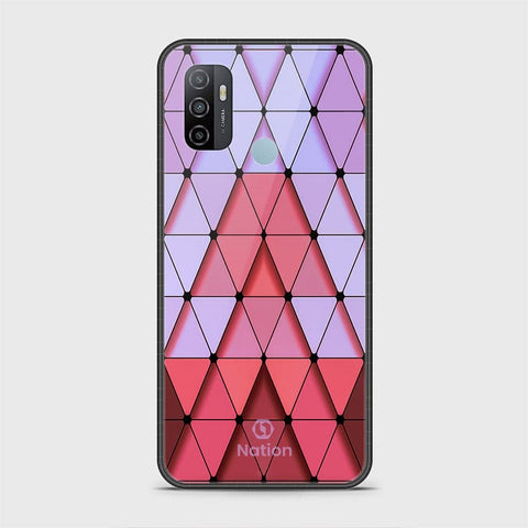 Oppo A53 Cover - Onation Pyramid Series - HQ Ultra Shine Premium Infinity Glass Soft Silicon Borders Case