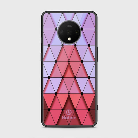 OnePlus 7T Cover - ONation Pyramid Series - HQ Ultra Shine Premium Infinity Glass Soft Silicon Borders Case