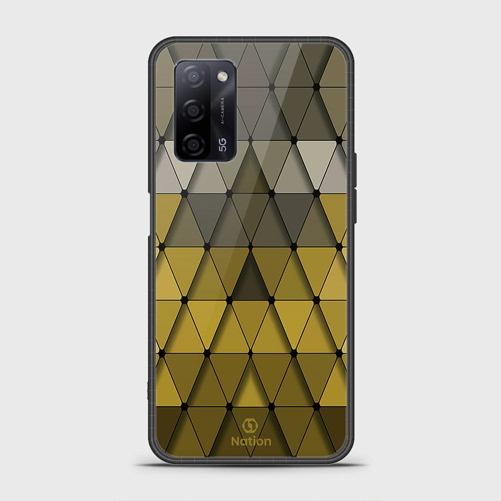 Oppo A55s Cover- Onation Pyramid Series - HQ Ultra Shine Premium Infinity Glass Soft Silicon Borders Case