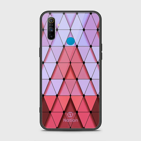 Realme C3 Cover - ONation Pyramid Series - HQ Ultra Shine Premium Infinity Glass Soft Silicon Borders Case