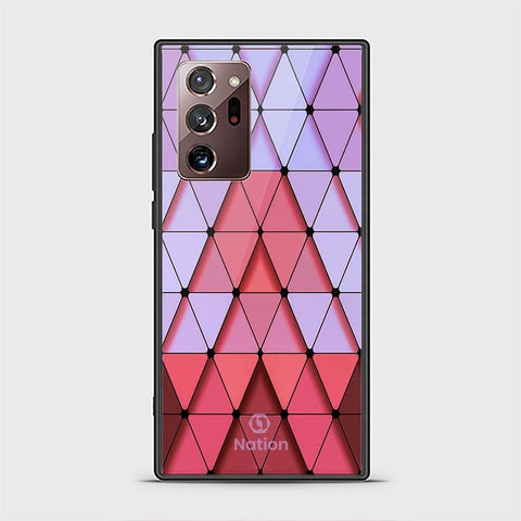 Samsung Galaxy Note 20 Ultra Cover - ONation Pyramid Series - HQ Ultra Shine Premium Infinity Glass Soft Silicon Borders Case