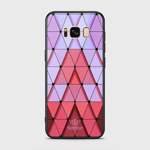 Samsung Galaxy S8 Plus Cover - ONation Pyramid Series - HQ Ultra Shine Premium Infinity Glass Soft Silicon Borders Case