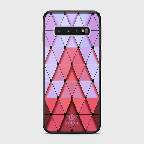 Samsung Galaxy S10 Cover - ONation Pyramid Series - HQ Ultra Shine Premium Infinity Glass Soft Silicon Borders Case