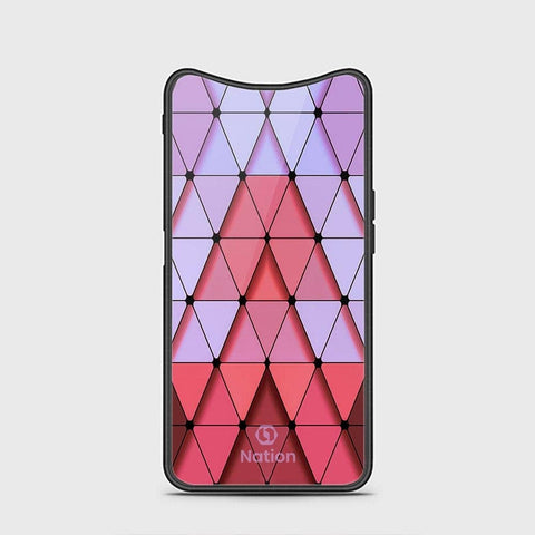 Oppo Find X Cover - ONation Pyramid Series - HQ Ultra Shine Premium Infinity Glass Soft Silicon Borders Case