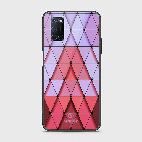 Oppo A92 Cover - ONation Pyramid Series - HQ Ultra Shine Premium Infinity Glass Soft Silicon Borders Case