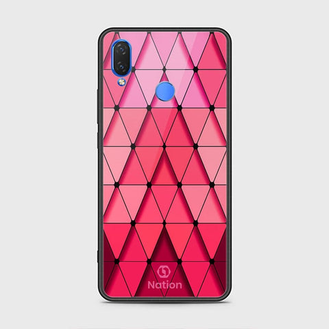 Huawei Honor 8C Cover - ONation Pyramid Series - HQ Ultra Shine Premium Infinity Glass Soft Silicon Borders Case