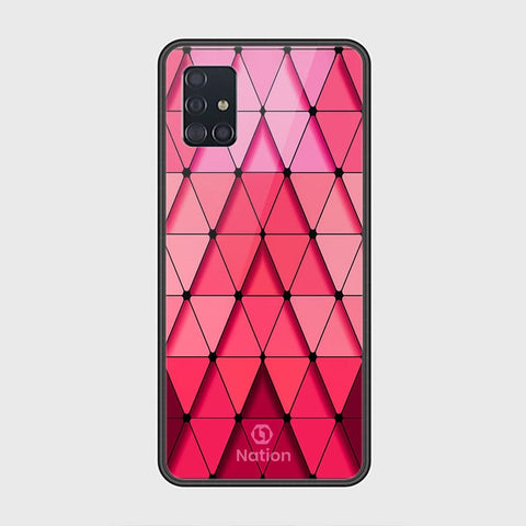 Samsung Galaxy A51 Cover - ONation Pyramid Series - HQ Ultra Shine Premium Infinity Glass Soft Silicon Borders Case