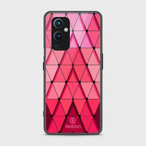 OnePlus 9 Cover - ONation Pyramid Series - HQ Ultra Shine Premium Infinity Glass Soft Silicon Borders Case