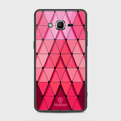 Samsung Galaxy J2 Prime Cover - ONation Pyramid Series - HQ Ultra Shine Premium Infinity Glass Soft Silicon Borders Case