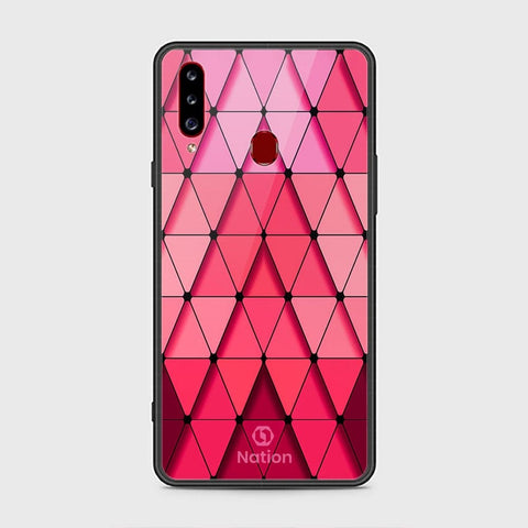 Samsung Galaxy A20s Cover - ONation Pyramid Series - HQ Ultra Shine Premium Infinity Glass Soft Silicon Borders Case