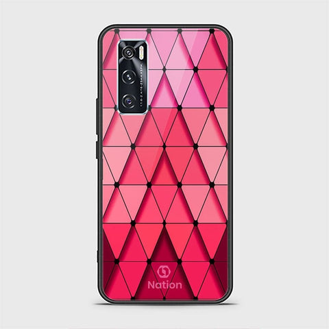 Vivo V20 SE Cover - ONation Pyramid Series - HQ Ultra Shine Premium Infinity Glass Soft Silicon Borders Case