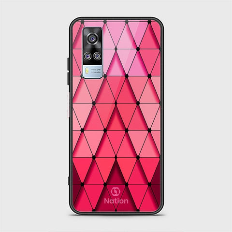 Vivo Y51s Cover - ONation Pyramid Series - HQ Ultra Shine Premium Infinity Glass Soft Silicon Borders Case