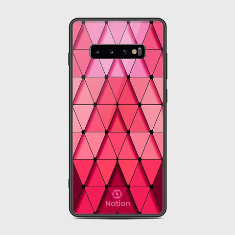 Samsung Galaxy S10 Plus Cover - Onation Pyramid Series - HQ Ultra Shine Premium Infinity Glass Soft Silicon Borders Case