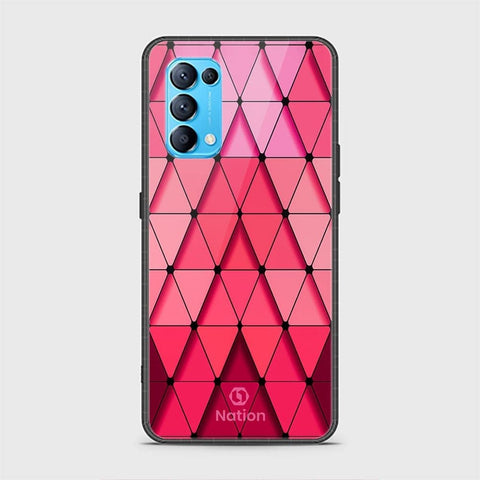 Oppo Find X3 Lite Cover - ONation Pyramid Series - HQ Ultra Shine Premium Infinity Glass Soft Silicon Borders Case