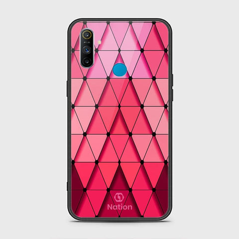 Realme C3 Cover - ONation Pyramid Series - HQ Ultra Shine Premium Infinity Glass Soft Silicon Borders Case