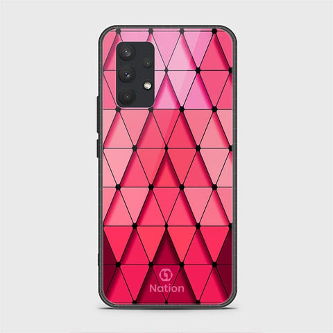 Samsung Galaxy A32 Cover - ONation Pyramid Series - HQ Ultra Shine Premium Infinity Glass Soft Silicon Borders Case