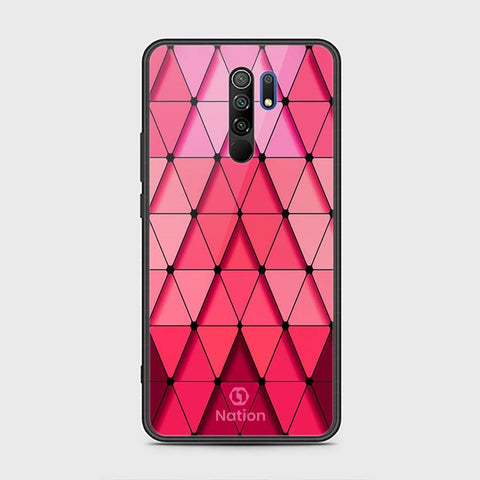 Xiaomi Redmi 9 Cover - ONation Pyramid Series - HQ Ultra Shine Premium Infinity Glass Soft Silicon Borders Case